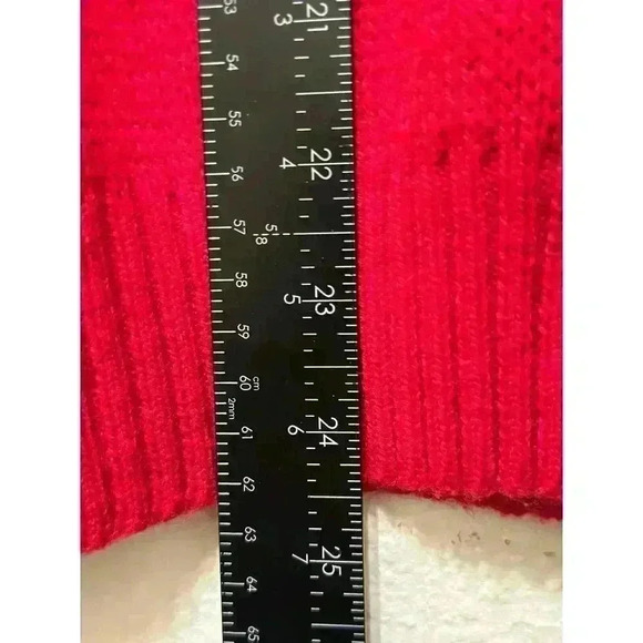 VTG JCPenney Womens M Fair Isle Nordic Crewneck Sweater Red 70 Grannycore Grunge - Picture 7 of 9